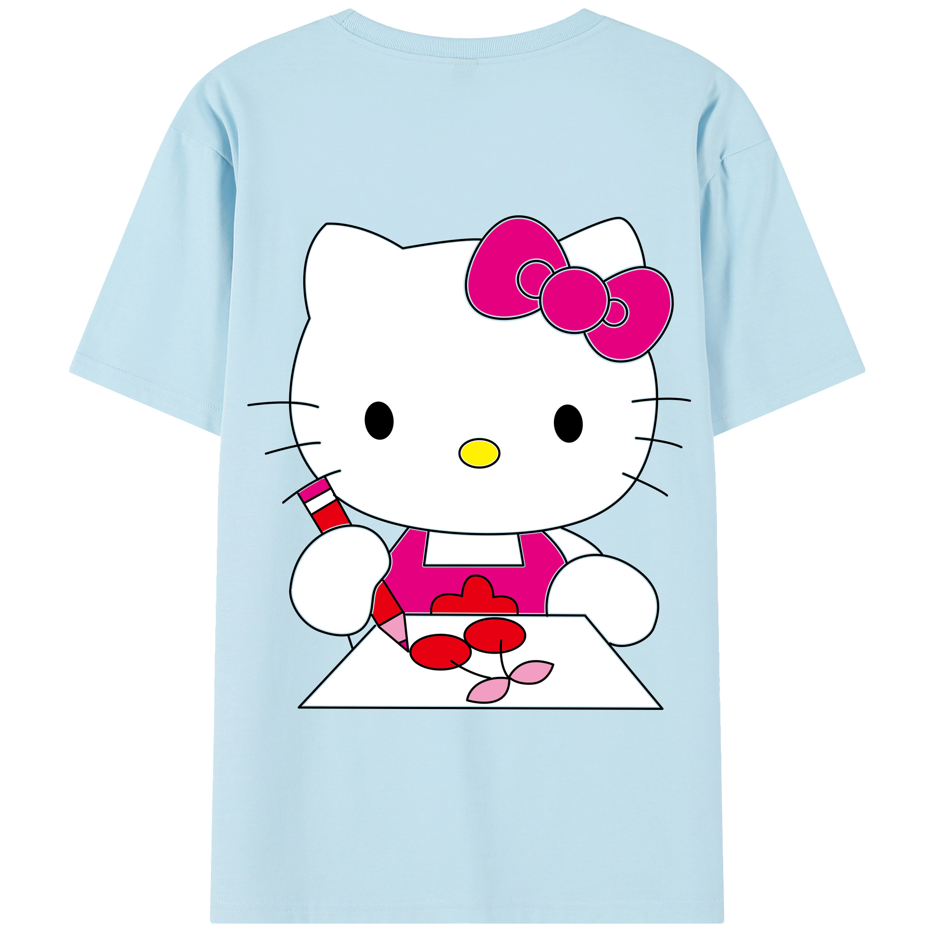 （画像用） Hello Kitty ハローキティ 綿100％半袖Tシャツ（背面プリント）